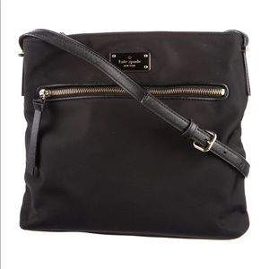 Black Kate Spade nylon crossbody purse, good condition!